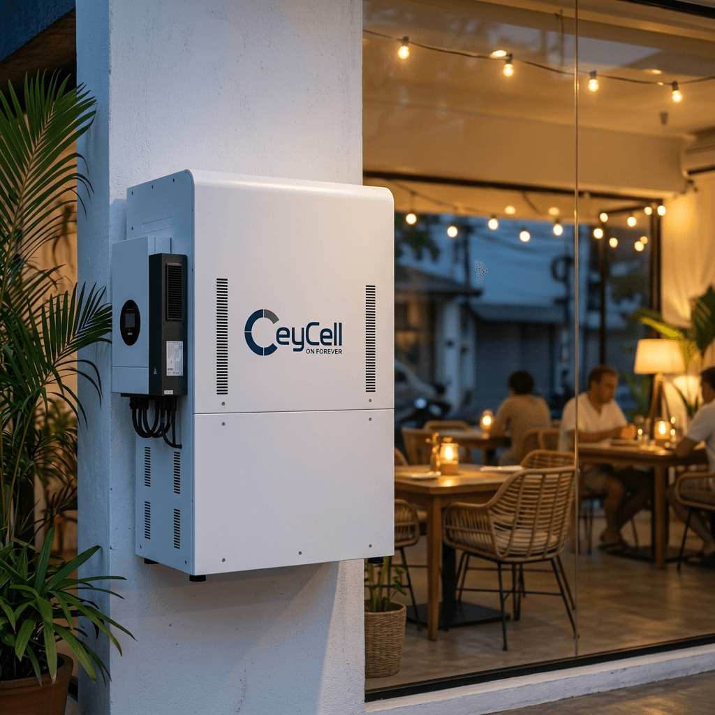 A CeyCell wall system installed at a business premises
